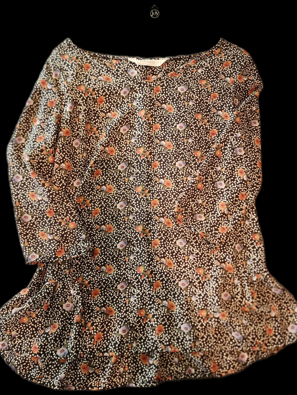 ROKOKO FLORAL PEPLUM BLOUSE SIZE S